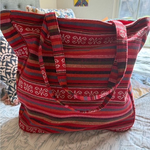 Colorful Bohemian Patterned Tote Bag in Multicolor - Picture 4 of 7